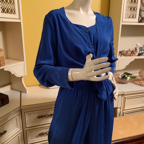 Vintage S.G. Sport cobalt pantsuit. - Picture 3 of 8